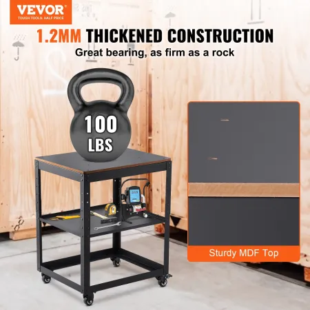 Planer Stand, 100 lbs/ 45 kg heavy loads, Three-Gear Height Adjustable thickness planer table,with 4 Stable Casters & Storage Sp