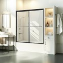 Badekarbrusebrus 50-60 in. W x 60 in. H Semi-frameless bypass badekar dør