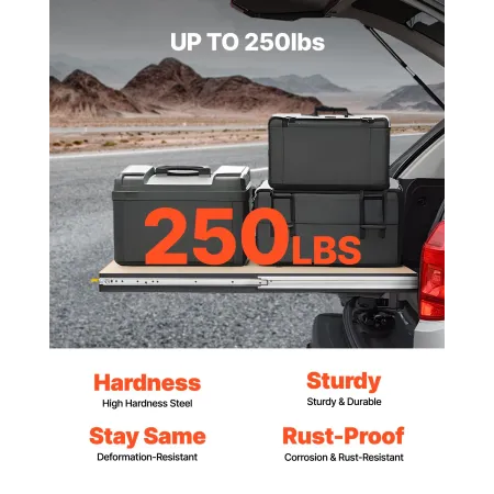 VEVOR 1 Pair Full Extension Drawer Slides 16 18 20 24 30 35 37.4 59 24 32 36 40 48 60 in, 250 lbs Load Capacity Locking Drawer S