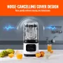 Professional Blender with Shield, Commercial Countertop Blenders, 68 oz Plastic Jar Blender Combo, Stainless Steel 9 Speed & 5 F