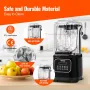 VEVOR Professional Blender with Shield, Commercial Countertop Blenders, 68 oz Glass Jar Blender Combo, Stainless Steel 9 Speed &