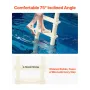 Swimming Pool Ladder, 75°Inclined 5-Step Double Handrails Stair, Non-slip Heavy Duty Steps, Load Capacity 300 lb, for 48-54 In I