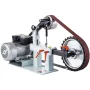 2Hp Belt Grinder Constant Speed 2 X 82 inch Belt Disc Sander with 3 Grinding Wheel 110V Bench Sander 12 inch Wheel and Flat Plat