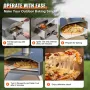 Outdoor Pizza Oven, 12-inch, Wood Pellet and Charcoal Fired Pizza Maker, Portable Outside Stainless Steel Pizza Grill with Pizza