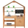 Mud Kitchen for Kids, Wooden Toy Play Kitchen Set with Accessories, Outdoor Toddler Grocery Store Playset, Pretend Play Kitchen 