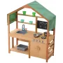 Mud Kitchen for Kids, Wooden Toy Play Kitchen Set with Accessories, Outdoor Toddler Grocery Store Playset, Pretend Play Kitchen 