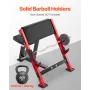 VEVOR Preacher Curl Bench, Styrketræningsbænke, Max belastning 660 LBS Home Gym Fitness Udstyr, Siddende Arm Isoleret Barbell D