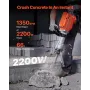 Nedrivning Jack Hammer Concrete Breaker 2200W Electric Hammer 6