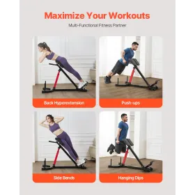 VEVOR Roman Chair Hyperextension bænk, 350 lbs justerbar forlængermaskine, multifunktionelt træningsudstyr til glute, hamst