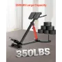 Roman Chair Hyperextension Bench, 350 lbs Adjustable Extension Machine, Multi-Function Exercise Equipment for Glute, Hamstring, 