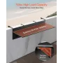 Balcony Hanging Table, 12 x 59 in Folding Balcony Railing Table, Outdoor Balcony Bar Table for Railings, 50 lbs Loading, Fit Rai