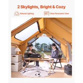 VEVOR oppustelige telte til camping, 5-8 personer let opsætning blow up telt med håndpumpe, luksus glamping telt med 2 ovenlys,