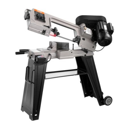 Metalbåndsav med base, rektangulær skærekapacitet 4 i x 6 in, hacksaw med 550W 220V motor, 0-45 ° vinkeljustering,