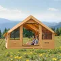 Inflatable Tents for Camping, 5-8 Person Easy Setup Blow up Tent with Hand Pump, Luxury Glamping Tent with 2 Skylights, Canopy, 