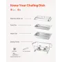 VEVOR Chafing Dish Buffet Set, 8 Qt 4 Pack, Stainless Steel Chafer with 4 Full Size Pans, Rectangle Catering Warmer Server with 