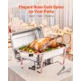 VEVOR Chafing Dish Buffet Set, 8 Qt 2 Pack, Stainless Steel Chafer with 2 Full Size Pans, Rectangle Catering Warmer Server with 