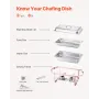 Chafing Opvaskebuffetsæt, 8 Qt 2 Pack, Rustfrit stål Chafer med