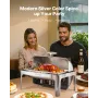 VEVOR Roll Top Chafing Fad Buffet Komplet Sæt, 9Qt rustfrit stål Chafer med fuld størrelse Pan, rektangel Catering Warmer Server