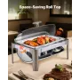 VEVOR Roll Top Chafing Dish Buffet Complete Set, 9Qt Stainless Steel Chafer with Full Size Pan, Rectangle Catering Warmer Server