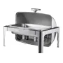 Roll Top Chafing Dish Buffet Complete Set, 9Qt Stainless Steel Chafer with Full Size Pan, Rectangle Catering Warmer Server with 