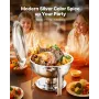 Chafing Dish Buffet Set, 5 Qt 4 Pack, Stainless Steel Chafer with 4 Full Size Pans, Round Catering Warmer Server with Lid Water 