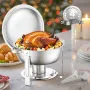 VEVOR Chafing fadebuffetsæt, 5 Qt 4 Pack, Rustfrit stål Chafer med 4 fuld størrelse pander, Rund Catering Warmer Server med låg