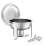 Chafing Dish Buffet Set, 5 Qt 4 Pack, Stainless Steel Chafer with 4 Full Size Pans, Round Catering Warmer Server with Lid Water 