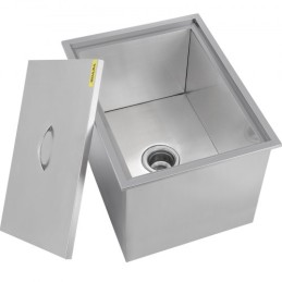n Stainless Steel Ice Chest Bin W/ Lid & Drain