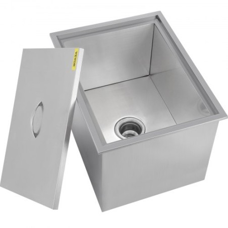 n Stainless Steel Ice Chest Bin W/ Lid & Drain