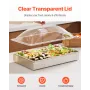 Countertop Food Serving Display Container, 1 x 1 Pan Stainless Steel Food Serving Tray, Buffet Condiment Dispenser Display Rack 