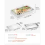 Countertop Food Serving Display Container, 1 x 1 Pan Stainless Steel Food Serving Tray, Buffet Condiment Dispenser Display Rack 