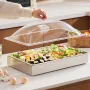 Countertop Food Serving Display Container, 1 x 1 Pan Stainless Steel Food Serving Tray, Buffet Condiment Dispenser Display Rack 