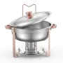 VEVOR Chafing fadebuffetsæt, 5 Qt 4 Pack, Rustfrit stål Chafer med 4 fuld størrelse pander, Rund Catering Warmer Server med låg