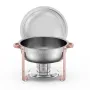 Chafing Dish Buffet Set, 5 Qt 4 Pack, Stainless Steel Chafer with 4 Full Size Pans, Round Catering Warmer Server with Lid Water 