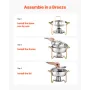 VEVOR Chafing fadebuffetsæt, 5 Qt 4 Pack, Rustfrit stål Chafer med 4 fuld størrelse pander, Rund Catering Warmer Server med låg