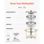 Chafing Dish Buffet Set, 5 Qt 4 Pack, Stainless Steel Chafer with 4 Full Size Pans, Round Catering Warmer Server with Lid Water 