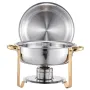 VEVOR Chafing Dish Buffet Set, 5 Qt 4 Pack, Stainless Steel Chafer with 4 Full Size Pans, Round Catering Warmer Server with Lid 