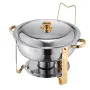 VEVOR Chafing fadebuffetsæt, 5 Qt 4 Pack, Rustfrit stål Chafer med 4 fuld størrelse pander, Rund Catering Warmer Server med låg