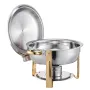 VEVOR Chafing fadebuffetsæt, 5 Qt 4 Pack, Rustfrit stål Chafer med 4 fuld størrelse pander, Rund Catering Warmer Server med låg