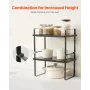Adjustable Kitchen Cabinet Shelf Organizer, Expandable 2 Tier Cabinet Shelf, Stackable Countertop Organizers and Storage Shelf R