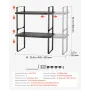 Adjustable Kitchen Cabinet Shelf Organizer, Expandable 2 Tier Cabinet Shelf, Stackable Countertop Organizers and Storage Shelf R
