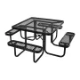 VEVOR Picnic Table, Outdoor Weather Resistant Patio Dining Furniture Set, Heavy Duty Coated Steel Tables with Umbrella Hole, 45.