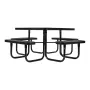 Picnic Table, Outdoor Weather Resistant Patio Dining Furniture Set, Heavy Duty Coated Steel Tables with Umbrella Hole, 45.7 in S