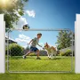 Chain Link Fence Gate, 72 x 48 in, Adjustable Chain Link Fence Panel, Fit 2.2-6 ft (W) x 6 ft (H) Garden Fence Gate Opening, Rus