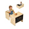 Fravænningstabel og stol sæt Montessori Toddler Desk med Blackboard Wood