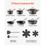 VEVOR 17 Piece Pots and Pans Set Nonstick, Granite Cookware Set, Induction Cookwares, Kitchen RV Cooking Sets with Frying, Sauce