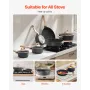 17 Piece Pots and Pans Set Nonstick, Granite Cookware Set, Induction Cookwares, Kitchen RV Cooking Sets with Frying, Sauce, Saut