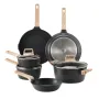 17 Piece Pots and Pans Set Nonstick, Granite Cookware Set, Induction Cookwares, Kitchen RV Cooking Sets with Frying, Sauce, Saut