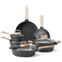17 Piece Pots and Pans Set Nonstick, Granite Cookware Set, Induction Cookwares, Kitchen RV Cooking Sets with Frying, Sauce, Saut