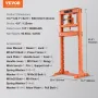 Hydraulic, 12 Ton H-Frame Floor, Stamping Plates, Adjustable Working Table Height for Bending or Straightening Metal, Garages, o
